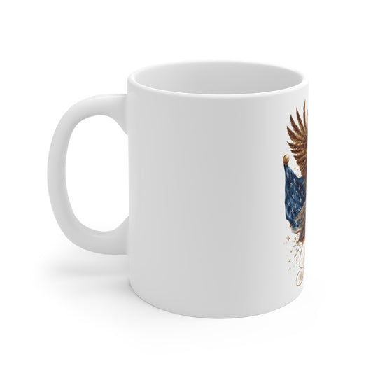 Patriotic Eagle 11oz Mug — "We the People" 250 Years USA Flag Coffee Cup