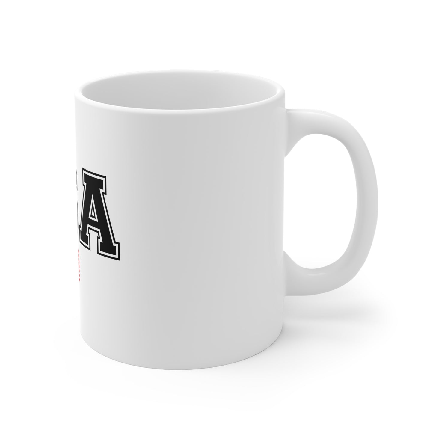 USA Varsity Letter Coffee Mug – Classic American Pride Mug – Bold Collegiate USA Cup – Patriotic Minimalist Coffee Mug 11oz