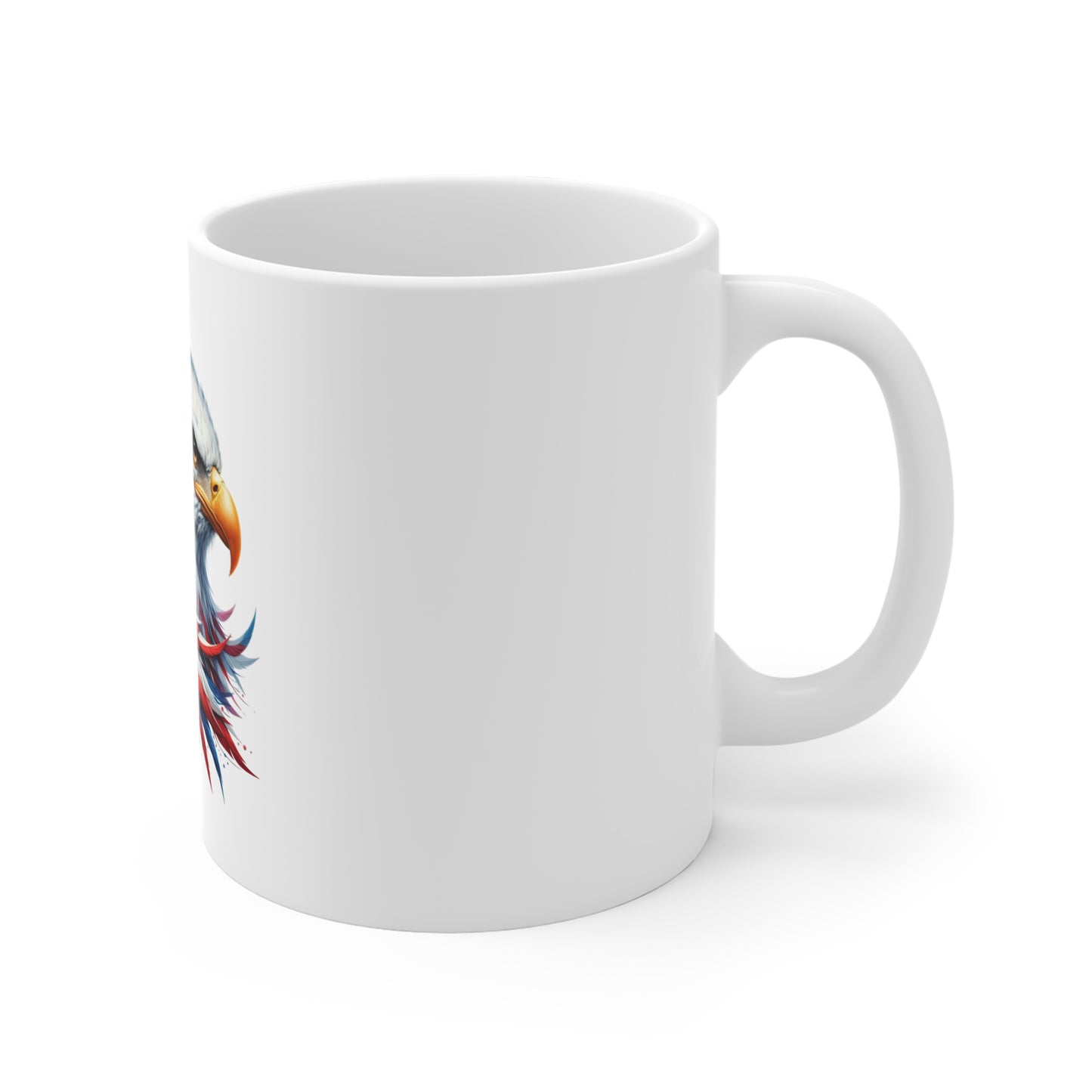 Patriotic Eagle 11oz Coffee Mug – American Flag Bald Eagle Design