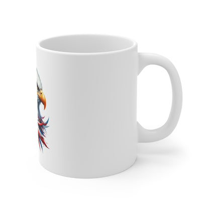 Patriotic Eagle 11oz Coffee Mug – American Flag Bald Eagle Design