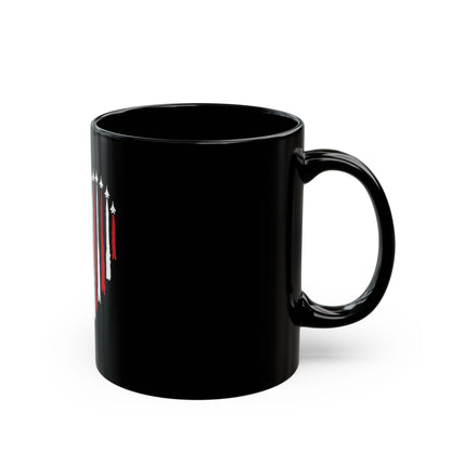 Patriotic Jet Heart Mug – American Flag Heart with Fighter Jets – USA Air Force Inspired Coffee Mug – Red White Blue Military Love Cup  Mug (11oz, 15oz)