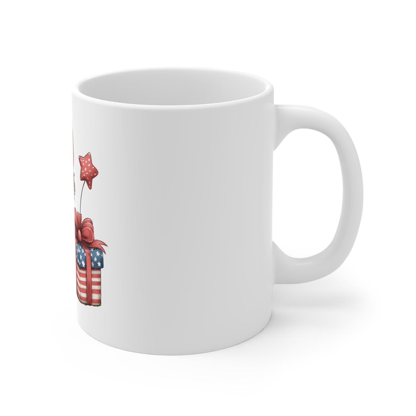Cute Patriotic Cat Coffee Mug – 4th of July Kitten Mug – Americana Gift Mug – Red White Blue Animal Lover Cup – Adorable USA Mug Cute Patriotic Kitten Mug — 11oz Cat Gift with American Flag Present...