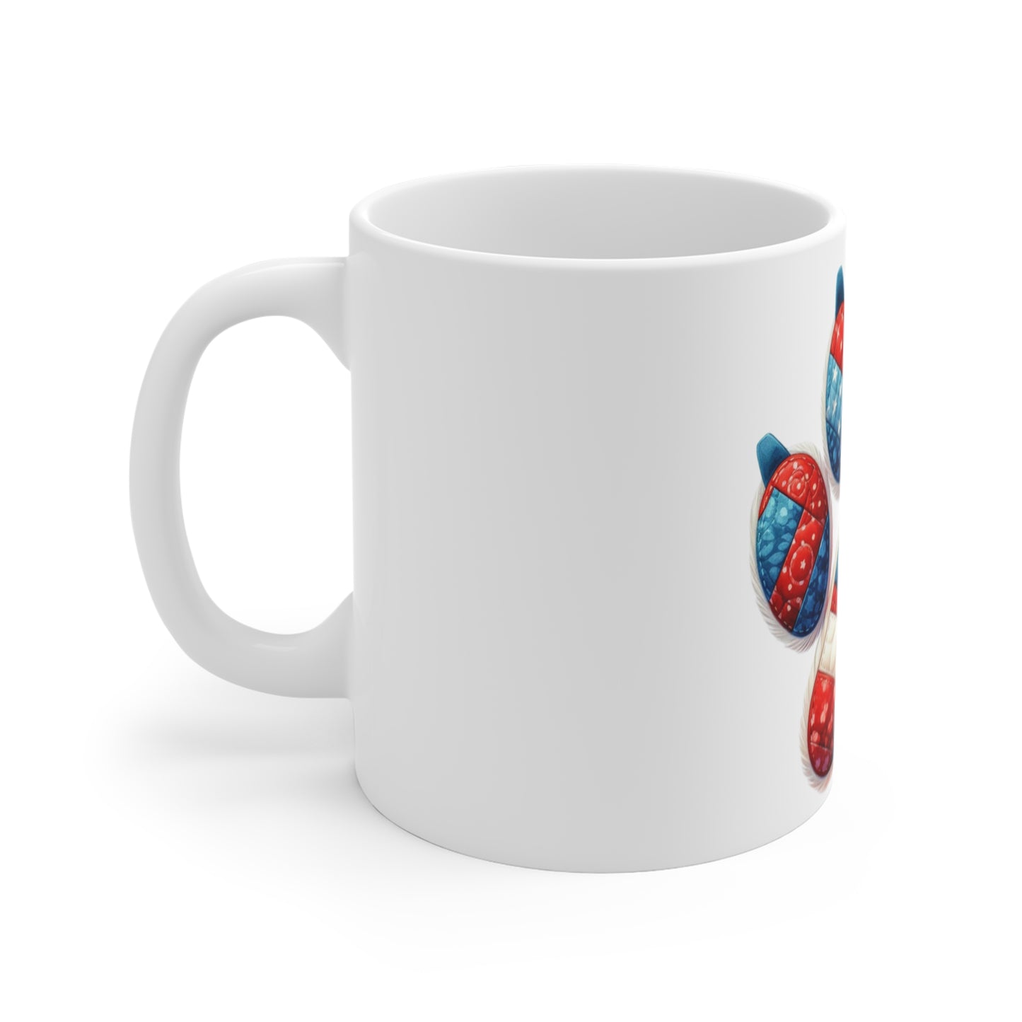 Patriotic Dog Paw Coffee Mug – Americana Patchwork Paw with Fur Detail – Red White Blue Dog Lover Mug – USA Pet Gift Cup Patriotic Paw Print Mug — 11oz American Flag Dog Paw Coffee Cup