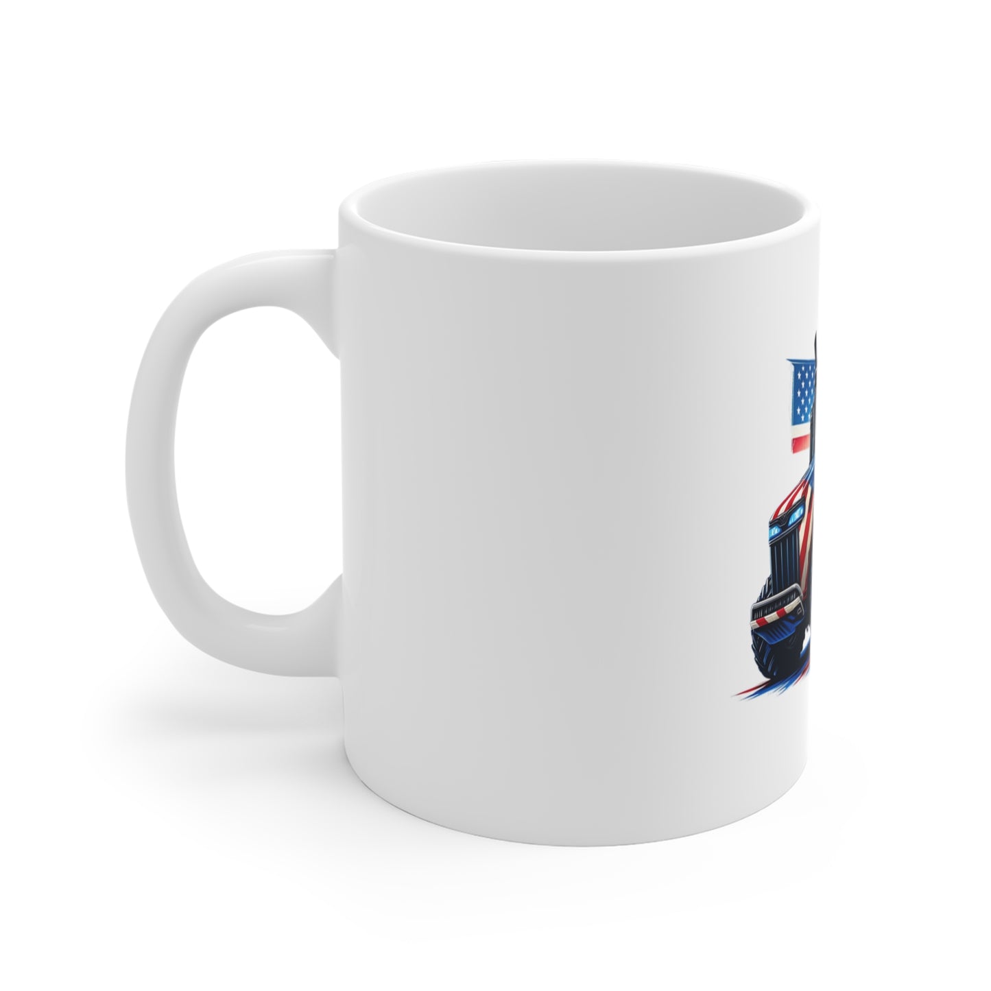 Patriotic Tractor Coffee Mug – American Flag Farm Tractor Mug – Red White Blue Country Pride Cup – Farmer Gift Mug – USA Agriculture MugMug 11oz