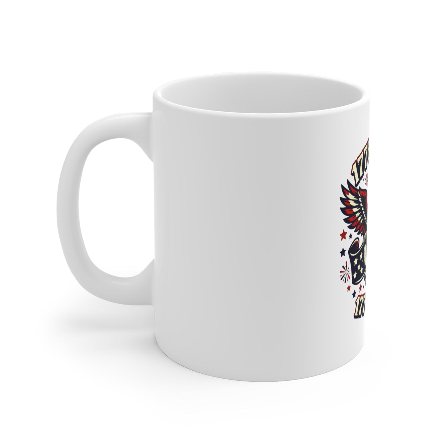 USA 1776–2026 Eagle Flag Anniversary Mug — Patriotic 11oz Coffee Cup for Independence Day & Veterans Day
