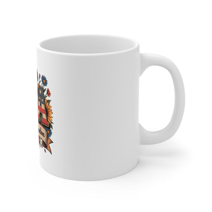 USA 250 Years of Freedom Sunflower Mug – Patriotic 4th of July Coffee Cup