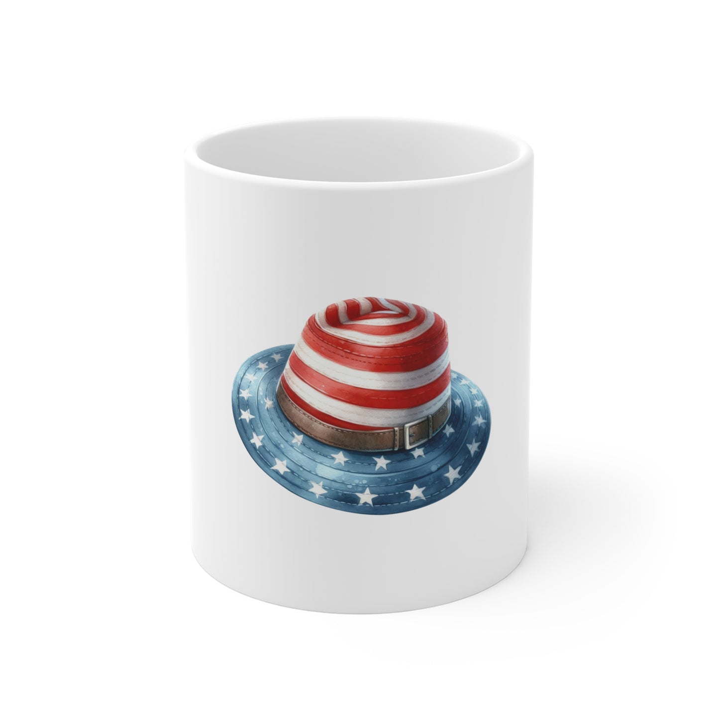 11oz Mug — Patriotic American Flag Hat Coffee Mug
