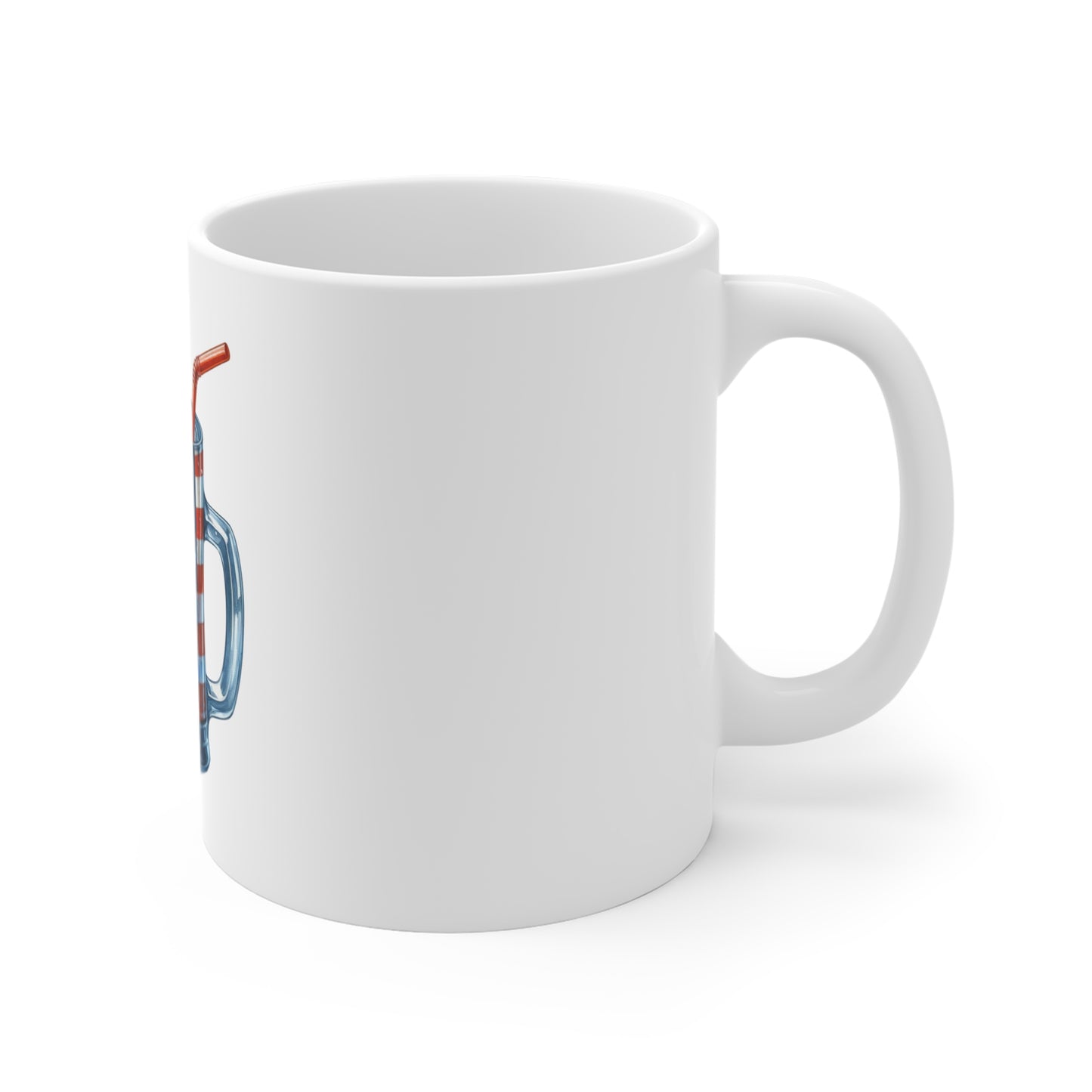 Patriotic Cocktail Mug — American Flag Ice Drink 11oz