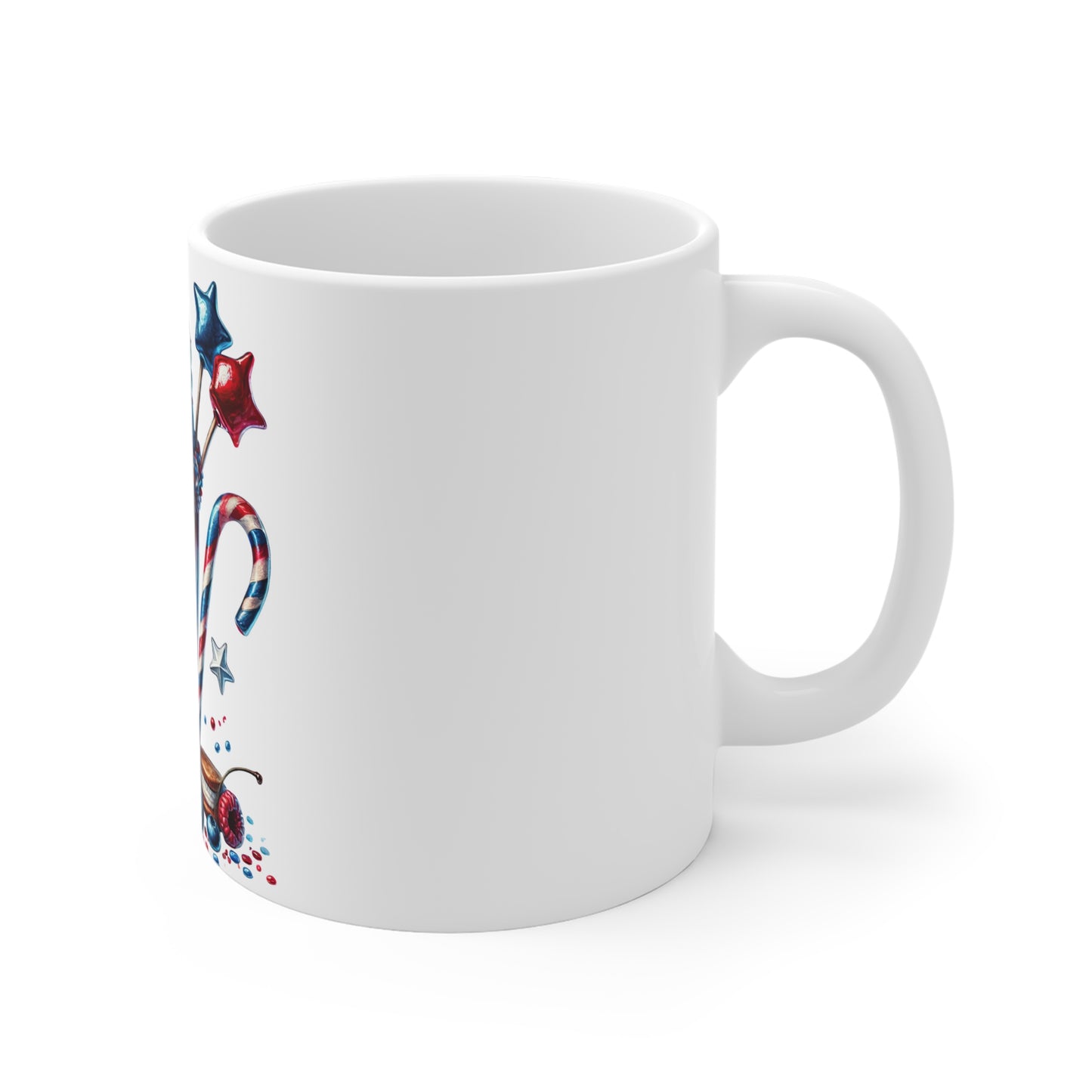 Patriotic Ice Cream Milkshake Coffee Mug – Red White Blue Dessert Mug – 4th of July Candy Cup – Americana Sweet Treat Mug – Festive Gift Mug Patriotic Red White Blue Milkshake Mug - 11oz Fourth of...