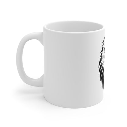 Minimalist Bald Eagle Coffee Mug – Bold American Eagle Face Mug – Clean Patriotic USA Design Cup – Modern Freedom Gift Mug Mug 11oz