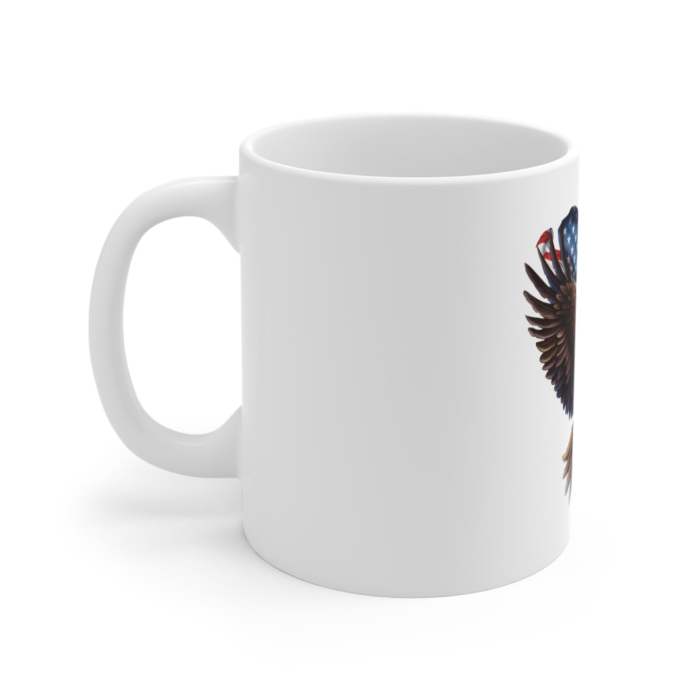 American Eagle Mug — Bald Eagle with U.S. Flag 11oz