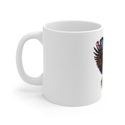 American Eagle Mug — Bald Eagle with U.S. Flag 11oz