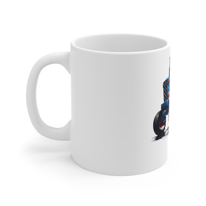 Patriotic Tractor Coffee Mug – American Flag Farm Tractor Mug – Bold USA Workhorse Cup – Farmer Pride Gift Mug – Red White Blue Tractor Mug Mug 11oz