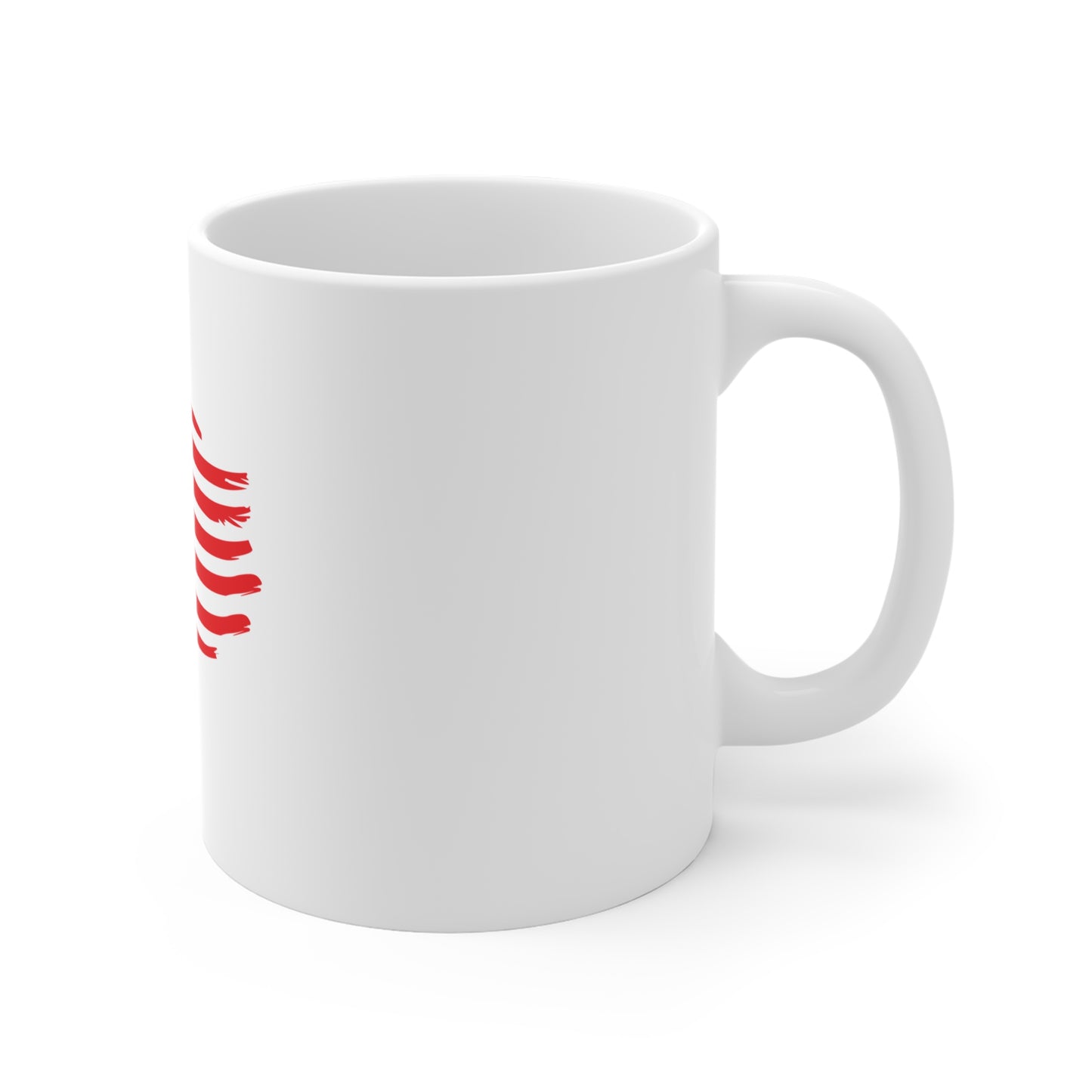 Wavy Brushstroke American Flag Coffee Mug – Flowing USA Flag Mug – Modern Patriotic Cup – Red White Blue Gift Mug 11oz