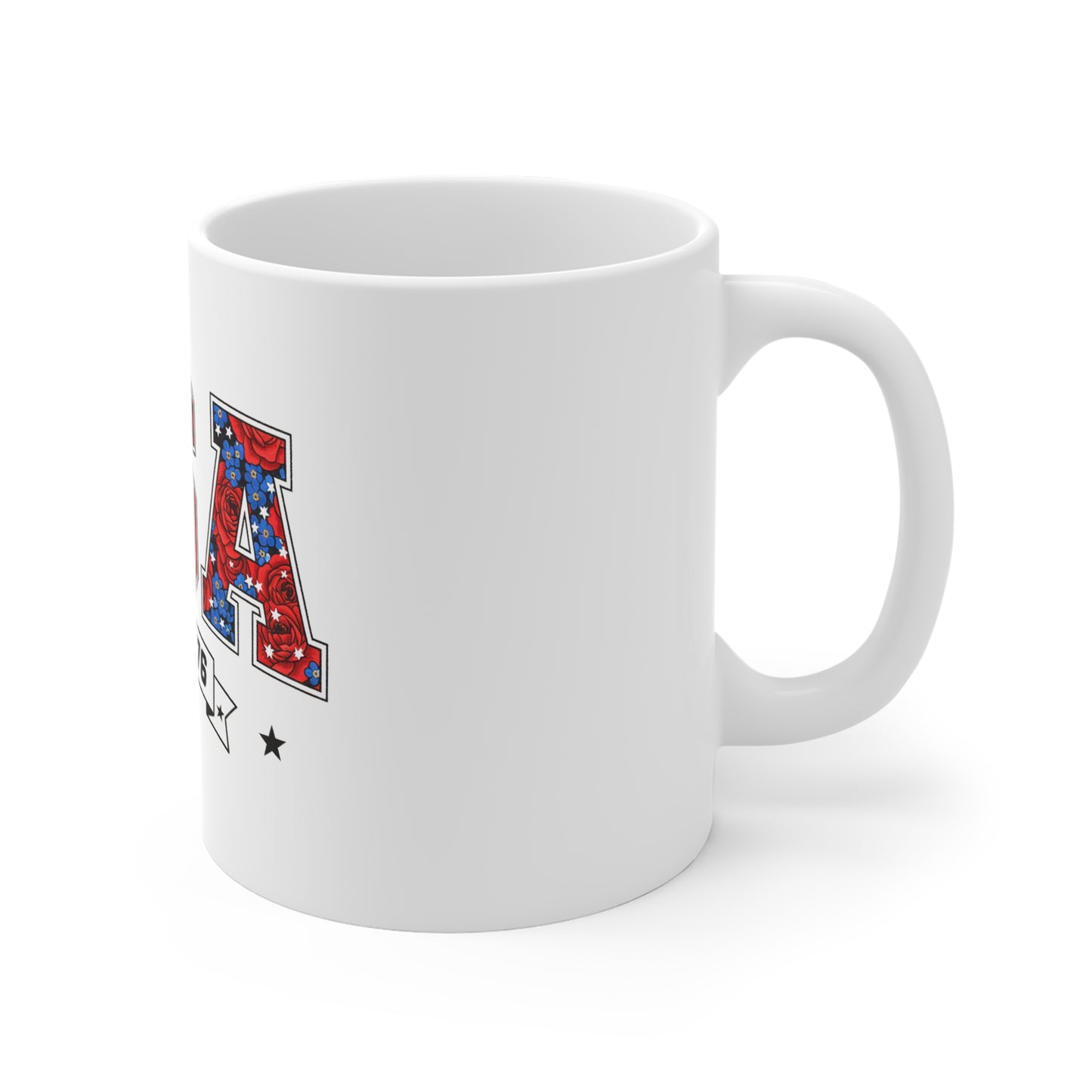 USA EST. 1776 11oz Mug — Patriotic American Flag Coffee Cup for 4th of July