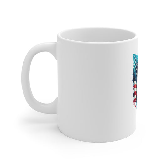 American Flag Bald Eagle Coffee Mug — Patriotic 11oz Tea Cup for Veterans & 4th of July