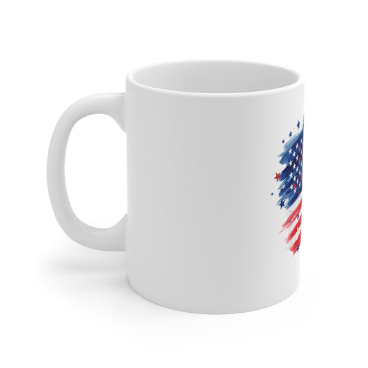Statue of Liberty American Flag Mug — Patriotic 11oz Coffee Cup for 4th of July & Veterans