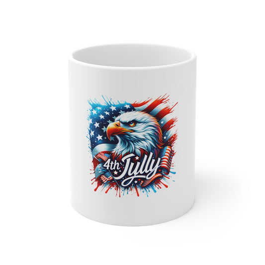 4th of July Eagle Coffee Mug – American Flag Patriotic 11oz Mug