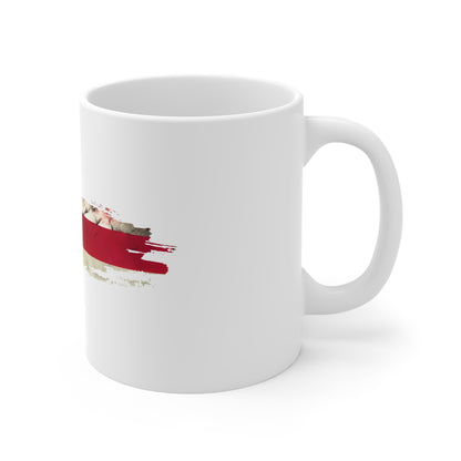 Distressed USA Flag Brush Stroke Mug – Patriotic Red White Blue Coffee Cup – Minimalist American Pride Design Mug 11oz