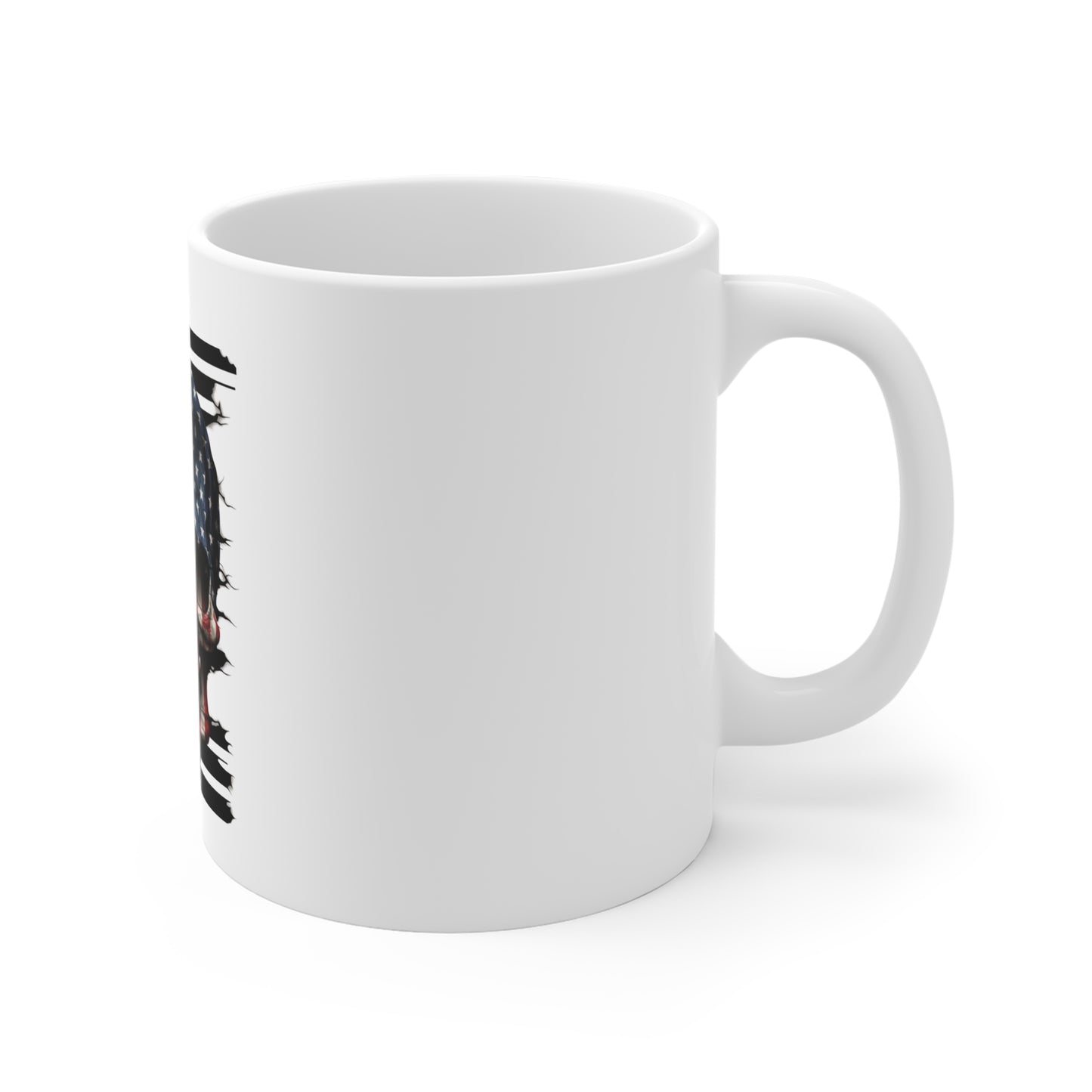 American Flag Skull Mug — Patriotic Skull Coffee Cup (11oz)