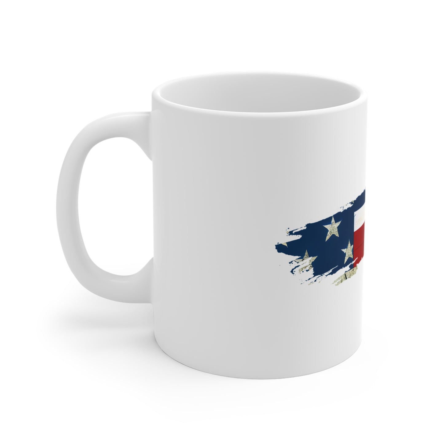 Minimalist American Flag Brush Stroke Mug – Modern USA Flag Coffee Cup – Clean Patriotic Design Mug 11oz