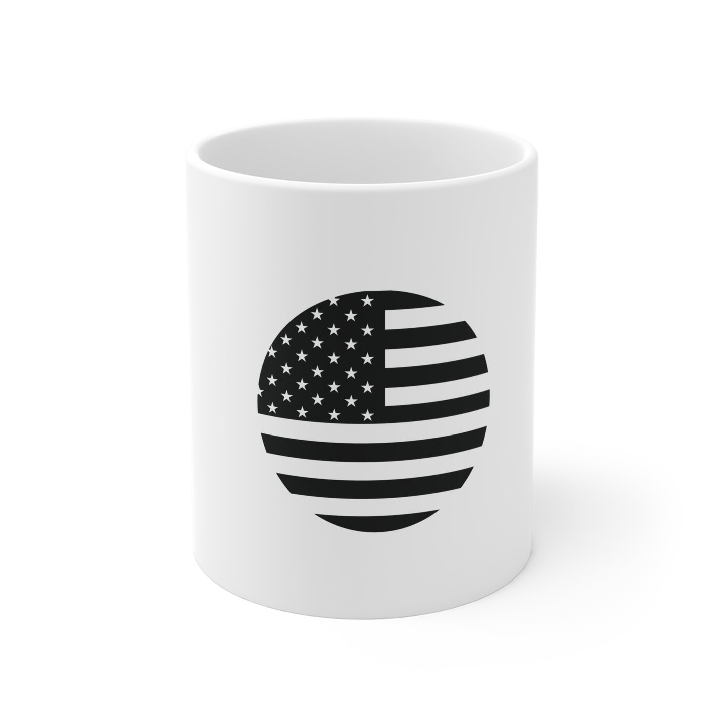Stealth American Flag Coffee Mug – Blacked Out USA Flag Mug – Minimalist Tone-on-Tone Patriotic Cup – Modern Subtle Freedom Gift Mug 11oz