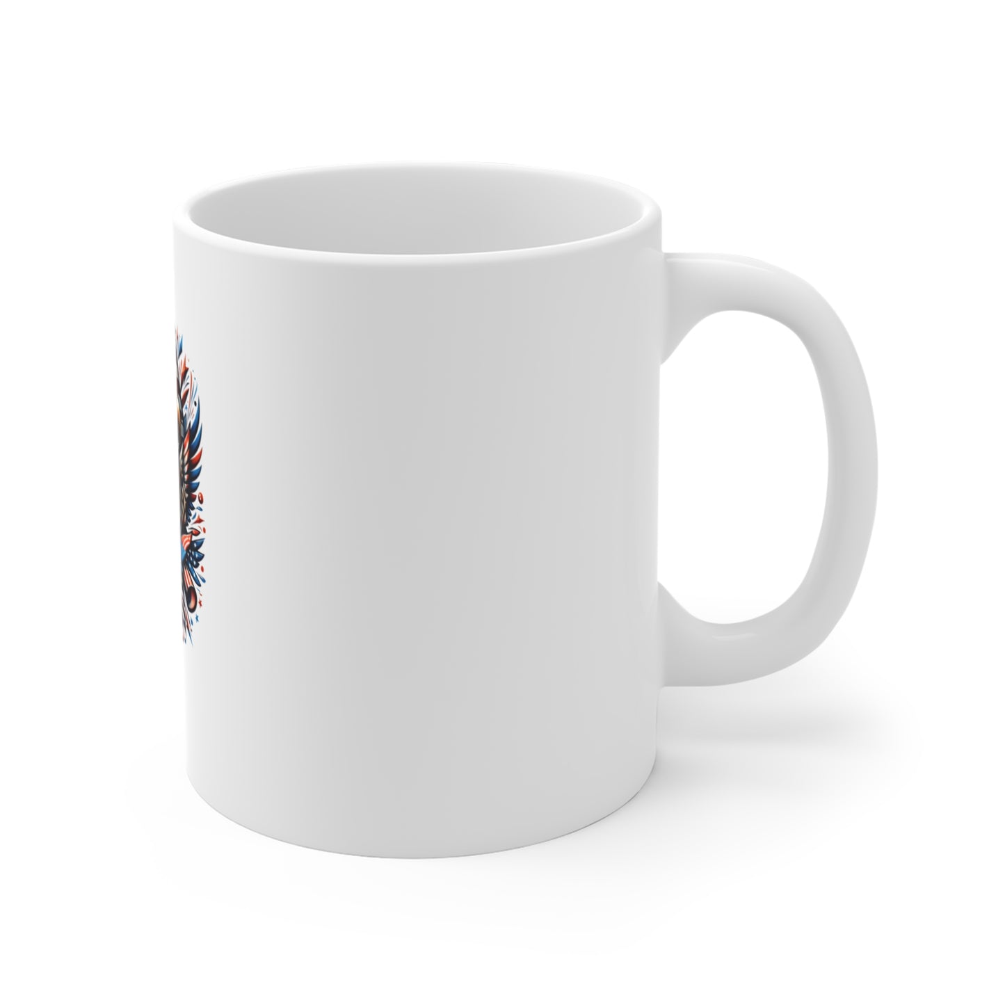 Patriotic Bald Eagle 11oz Mug — American Flag USA Coffee Cup