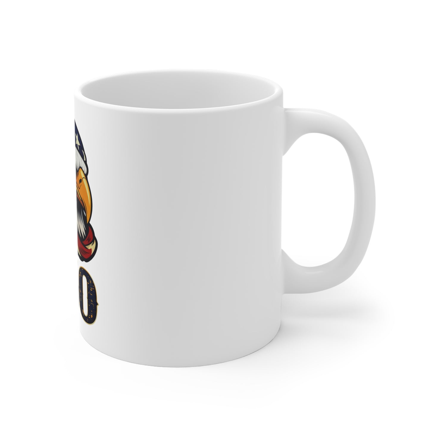 Patriotic Eagle 250 Coffee Mug — American Flag Bandana Bald Eagle 11oz
