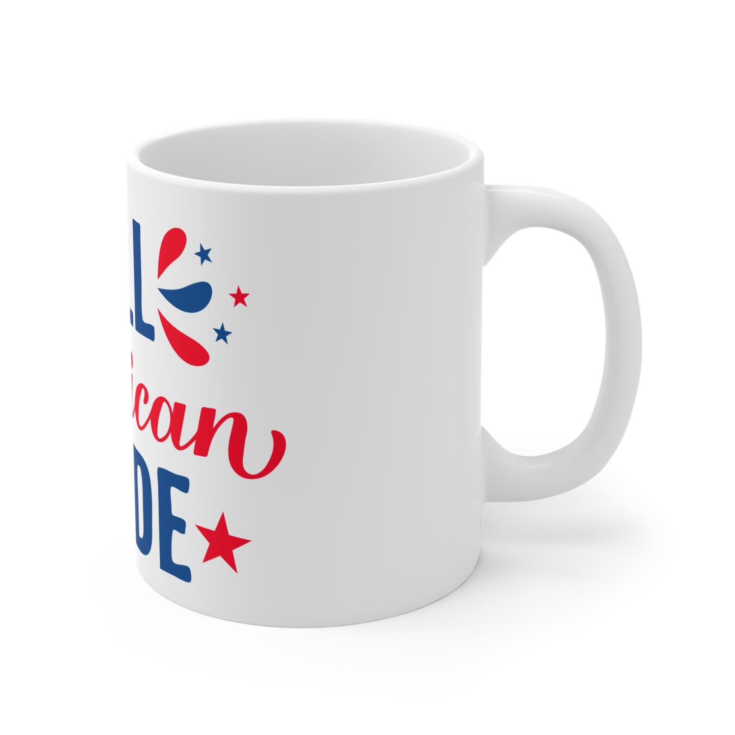 All American Dude Coffee Mug – Patriotic Funny Mug – Red White Blue USA Mug – 4th of July Dude Gift Mug 11oz