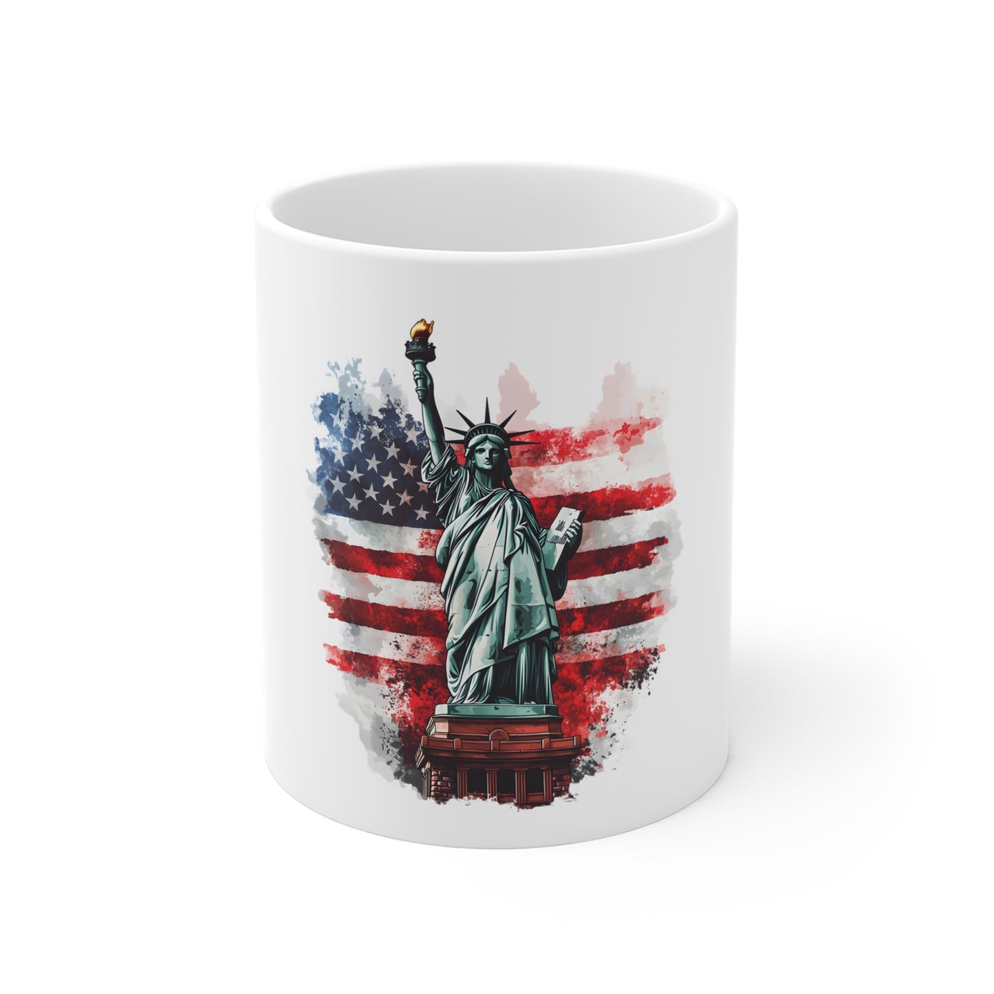 Statue of Liberty 11oz Coffee Mug — American Flag Patriotic Gift