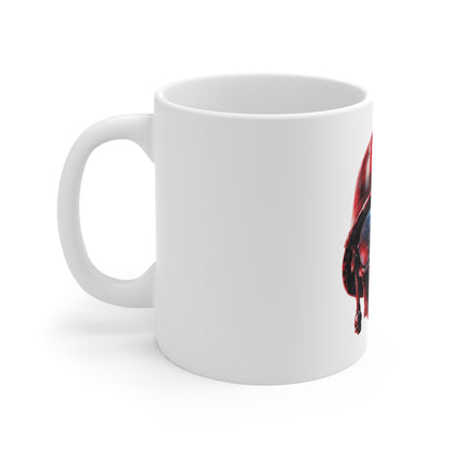 American Soldier Skull Coffee Mug – Patriotic Military Skull with Helmet & Sunglasses Mug – Veteran Tribute USA Mug 11oz