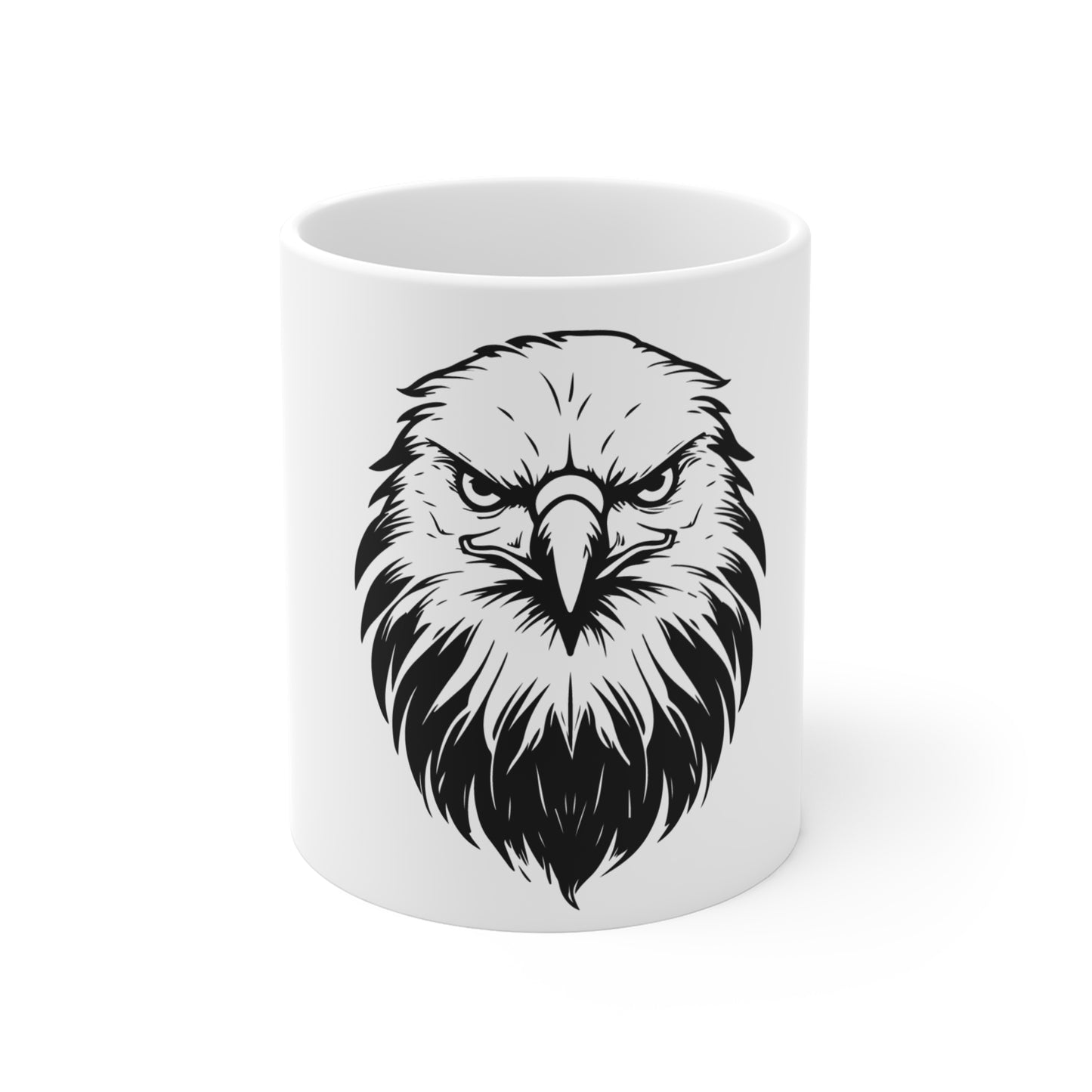 Minimalist Bald Eagle Coffee Mug – Bold American Eagle Face Mug – Clean Patriotic USA Design Cup – Modern Freedom Gift Mug Mug 11oz