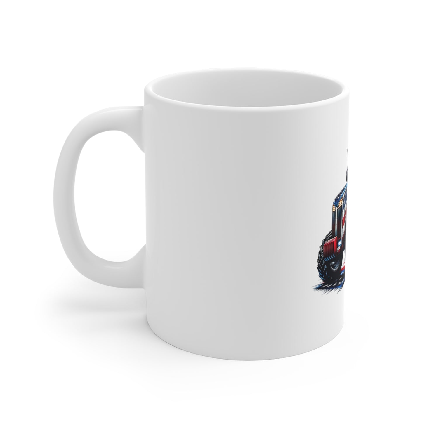 Patriotic Tractor Coffee Mug – American Flag Farm Tractor with Flag Mug – Bold USA Agriculture Cup – Farmer Pride Gift Mug – Red White Blue Tractor Mug Mug 11oz