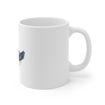 Patriotic Goose 11oz Mug – Watercolor American Flag Goose Coffee Cup