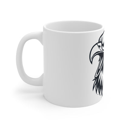 Bald Eagle Head Coffee Mug – Bold Eagle Graphic Mug – American Pride Eagle Cup – Minimalist Patriotic Eagle Mug 11oz