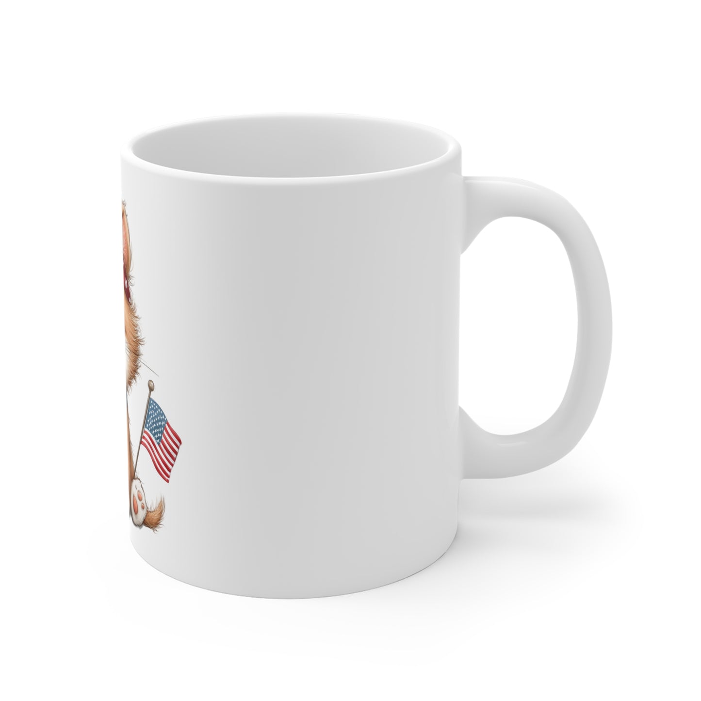 Patriotic Kitten with Headband Mug – Cute USA Cat Coffee Mug – Americana Bandana Cat Mug – 4th of July Cat Lover Gift Patriotic Kitty 11oz Mug - Cute Cat with American Flag