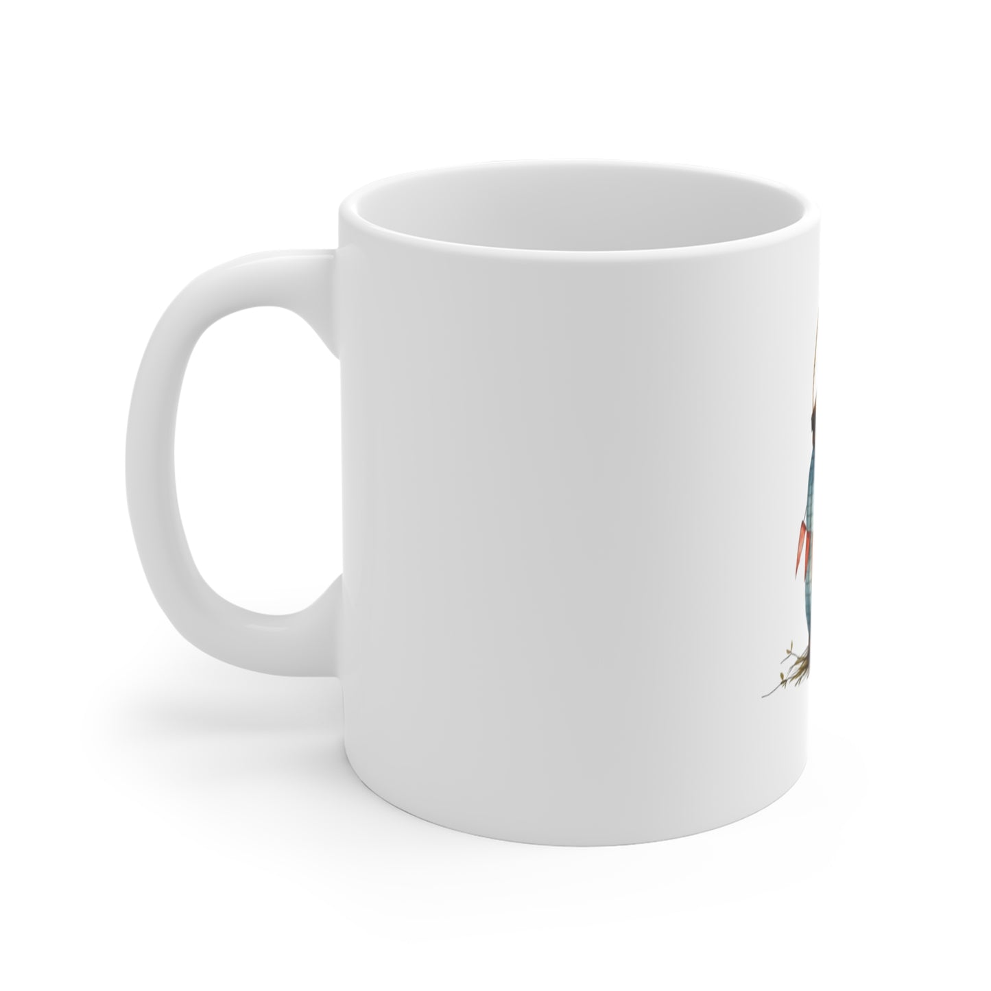 Blue Lantern Ceramic Mug — Rustic Lantern Illustration Coffee Cup