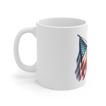 Patriotic Pin Up Woman with Flag Mug – Vintage USA Retro Coffee Mug – American Flag Girl Cup – 4th of July Gift – Bold Americana Mug Patriotic Pinup Girl Coffee Mug — 11oz Vintage American Flag Tea...