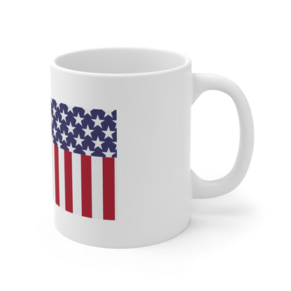 Full American Flag Coffee Mug – Bold USA Stars & Stripes Mug – Classic High-Impact Patriotic Design – Independence Day Gift Cup Mug 11oz