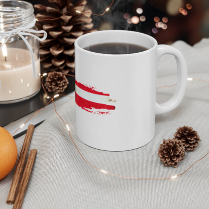 Torn Edge American Flag Mug – Bold Patriotic Coffee Cup – Distressed USA Flag with Ripped Effect Mug 11oz
