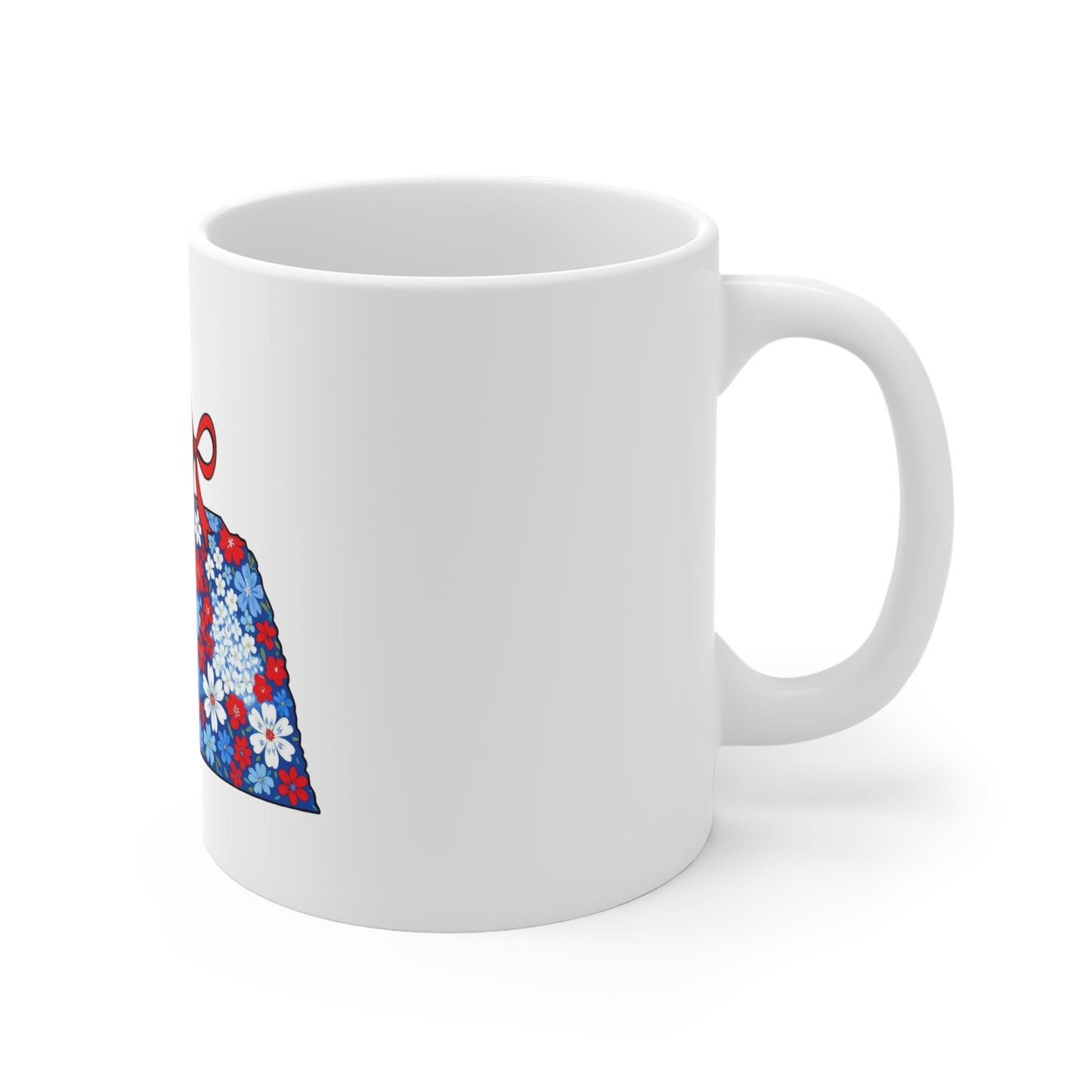 Nebraska Floral State Mug — Red, White & Blue Daisy Tea Coffee Cup