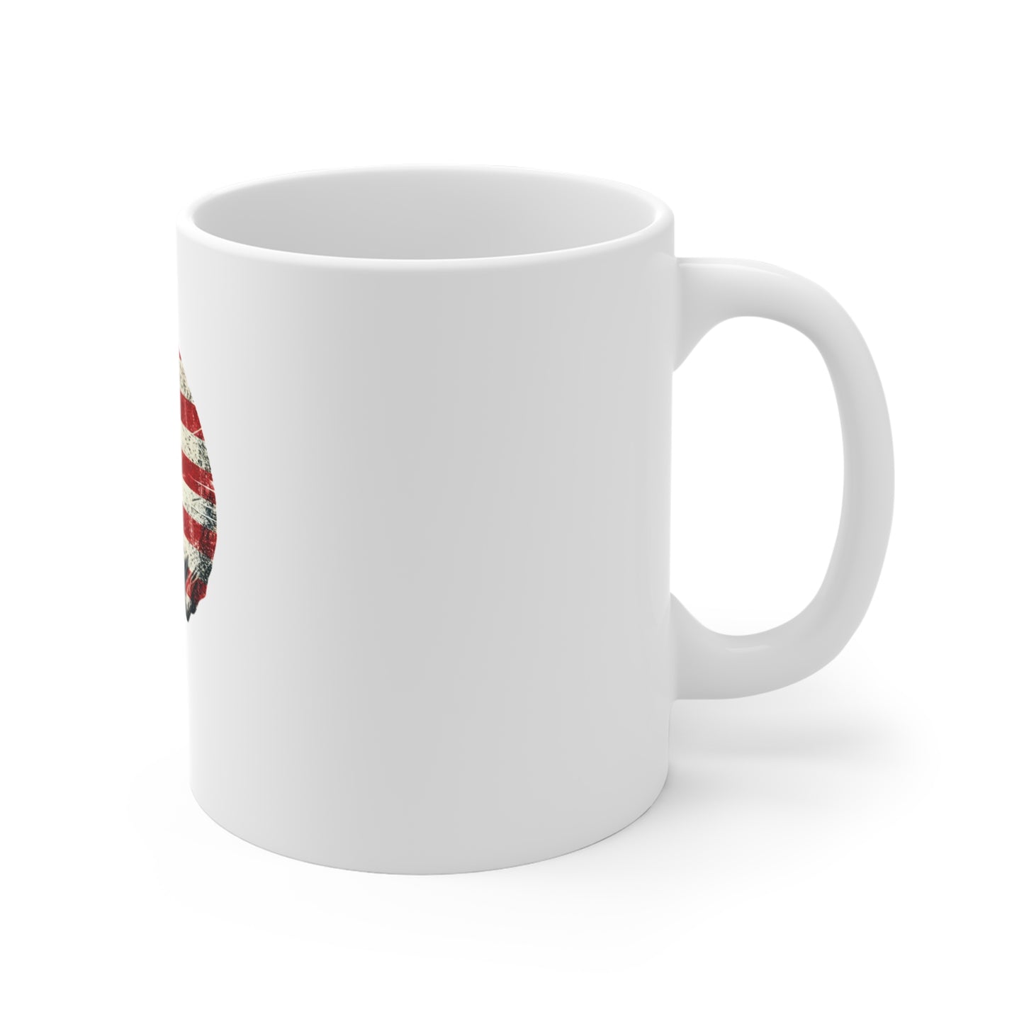 American Flag Skull Mug – Patriotic 11oz Coffee Cup