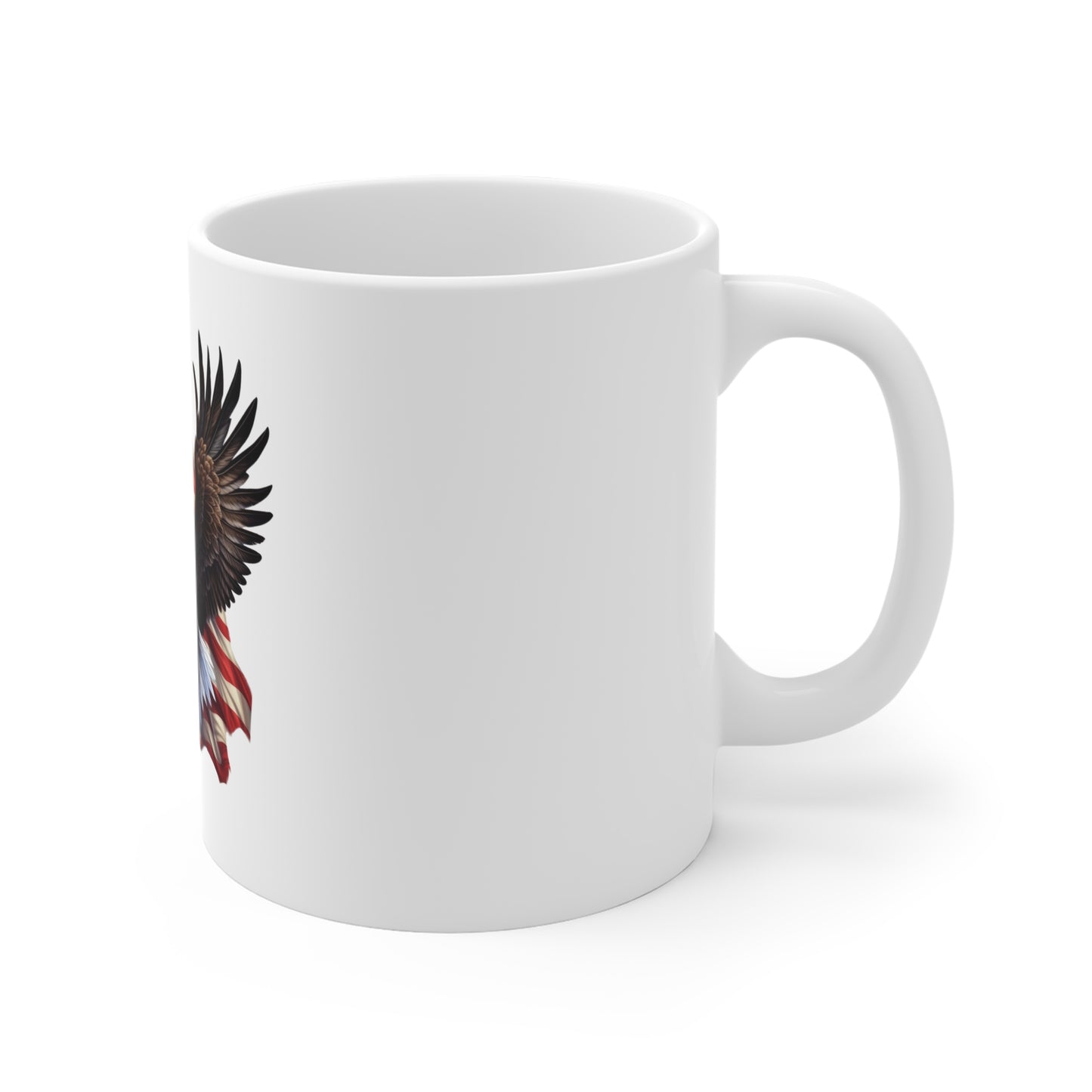 Patriotic Eagle 11oz Coffee Mug — American Flag Bald Eagle Gifts for Veterans & Fourth of July