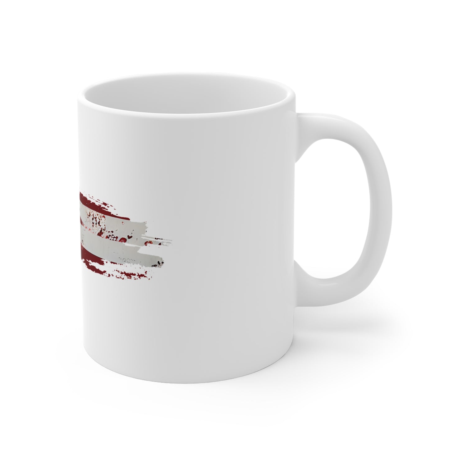 Textured USA Flag Brush Stroke Mug – Gritty American Flag Coffee Cup – Rugged Paint Effect Patriotic Design Mug 11oz