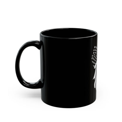 Patriotic Bow Coffee Mug – American Flag Ribbon Mug – USA Stars and Stripes Bow Cup – Cute Americana Gift Mug Black Mug (11oz, 15oz)