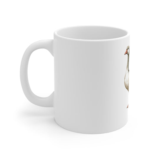 Goose Illustration Coffee Mug — Vintage Watercolor Farm Bird 11oz
