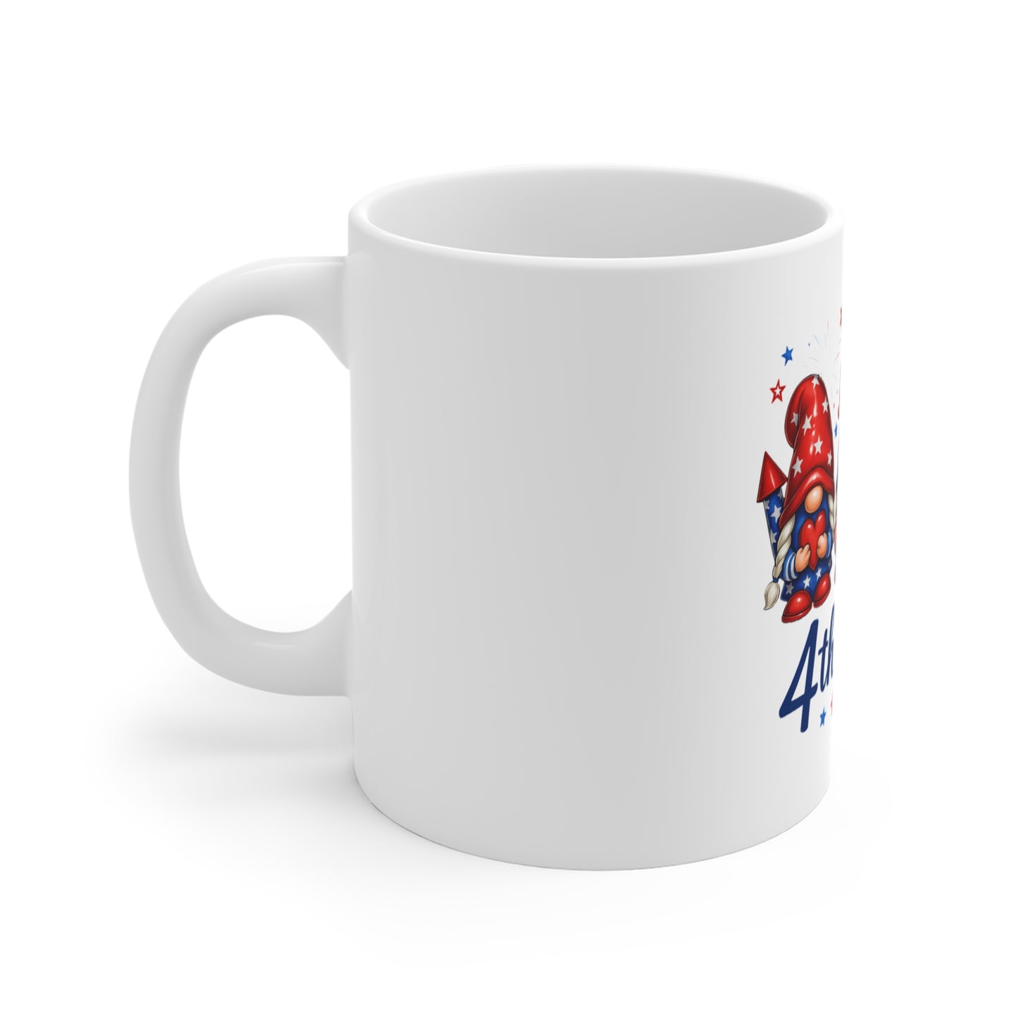 4th of July Gnome Mug — Patriotic American Flag Coffee Cup (11oz)