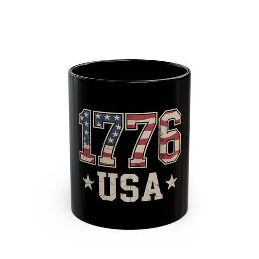1776 USA Flag Coffee Mug — Patriotic Independence Day Ceramic Mug