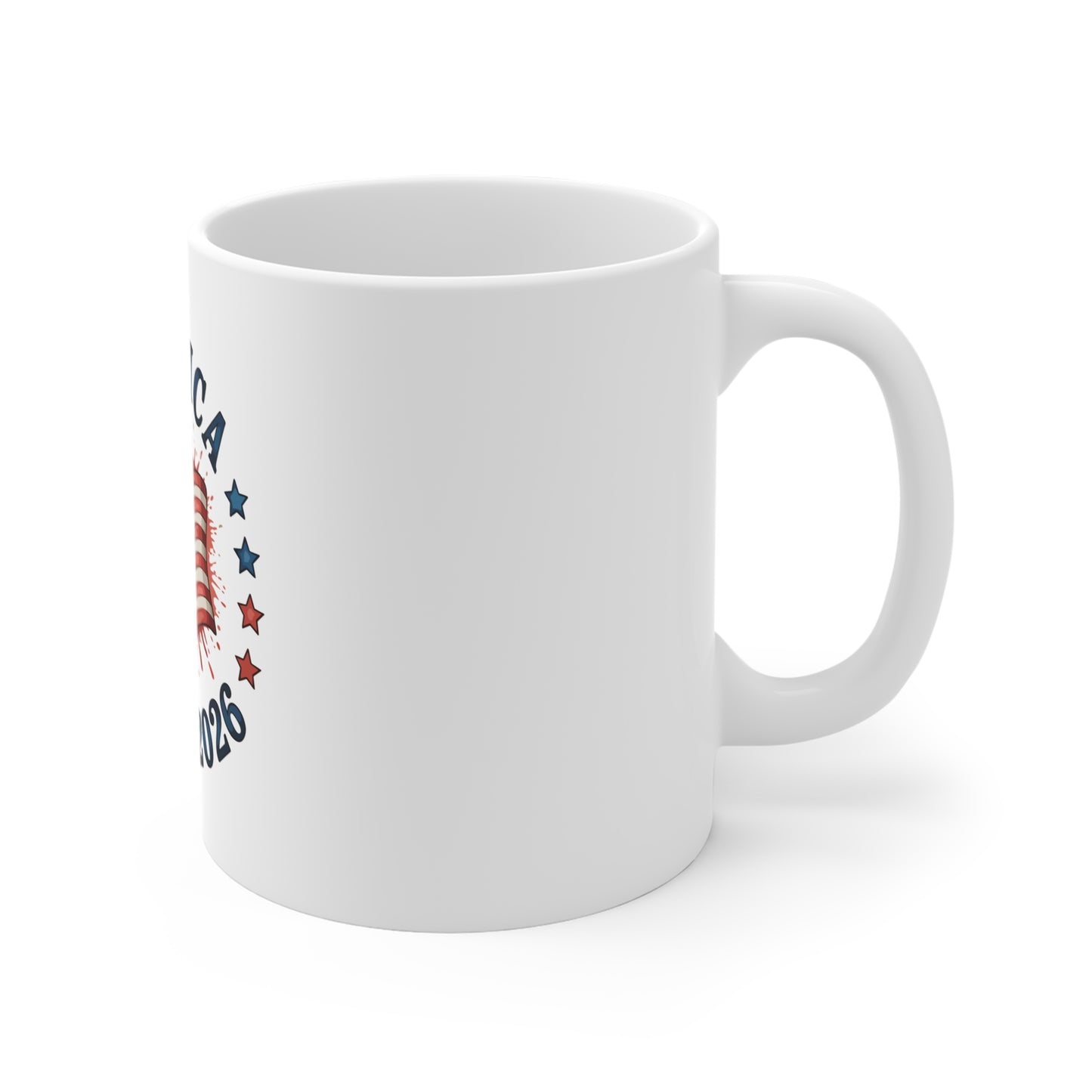 America 1776-2026 Commemorative Coffee Mug — Patriotic USA Flag 11oz