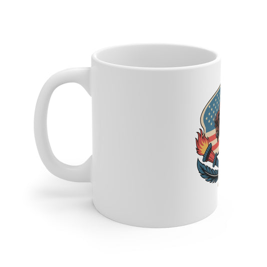 American Buffalo Mug — USA Flag Bison Coffee Cup (11oz)